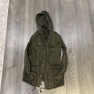 Men's Olive Hooded Jacket